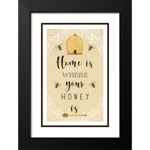Home is Where Your Honey Is Black Modern Wood Framed Art Print with Double Matting by Tyndall, Elizabeth