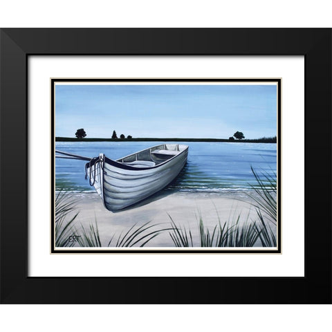 On the Water Black Modern Wood Framed Art Print with Double Matting by Tyndall, Elizabeth