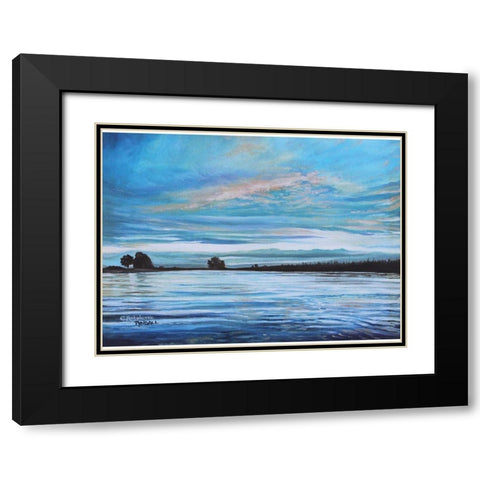 My First Sunset Black Modern Wood Framed Art Print with Double Matting by Tyndall, Elizabeth