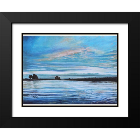 My First Sunset Black Modern Wood Framed Art Print with Double Matting by Tyndall, Elizabeth