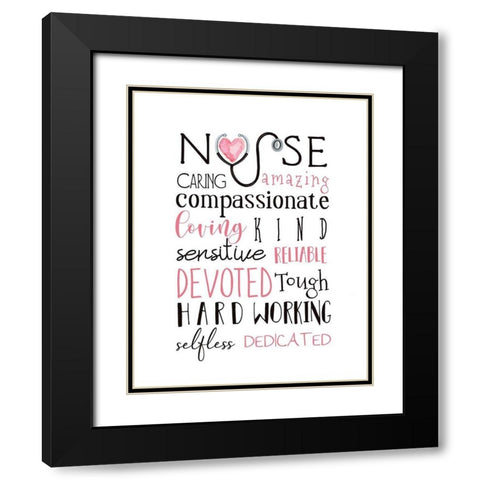 Nurse Art Black Modern Wood Framed Art Print with Double Matting by Tyndall, Elizabeth