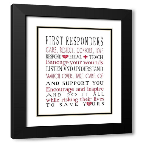 First Responders Black Modern Wood Framed Art Print with Double Matting by Tyndall, Elizabeth