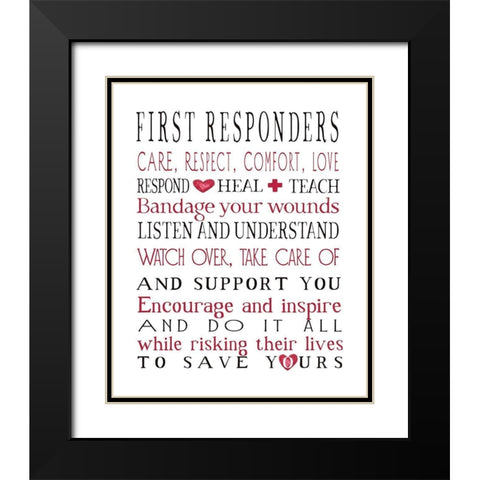 First Responders Black Modern Wood Framed Art Print with Double Matting by Tyndall, Elizabeth