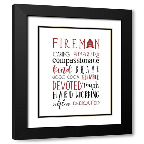 Fireman Black Modern Wood Framed Art Print with Double Matting by Tyndall, Elizabeth