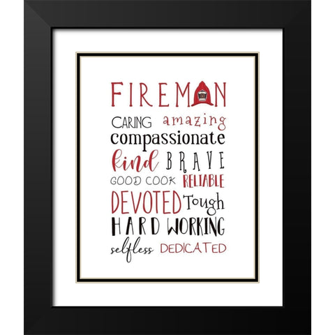 Fireman Black Modern Wood Framed Art Print with Double Matting by Tyndall, Elizabeth