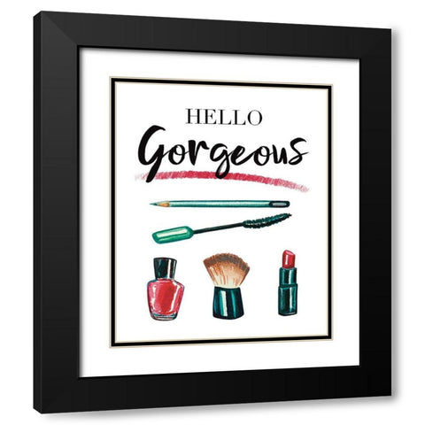 Hello Gorgeous Black Modern Wood Framed Art Print with Double Matting by Tyndall, Elizabeth