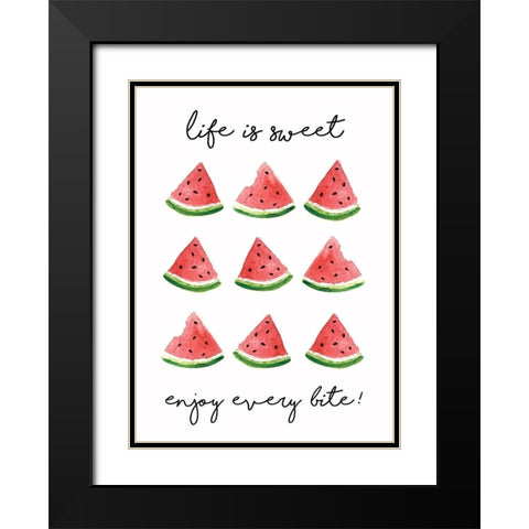 Life is Sweet Black Modern Wood Framed Art Print with Double Matting by Tyndall, Elizabeth