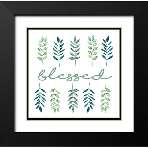 Blessed Leaves Black Modern Wood Framed Art Print with Double Matting by Tyndall, Elizabeth