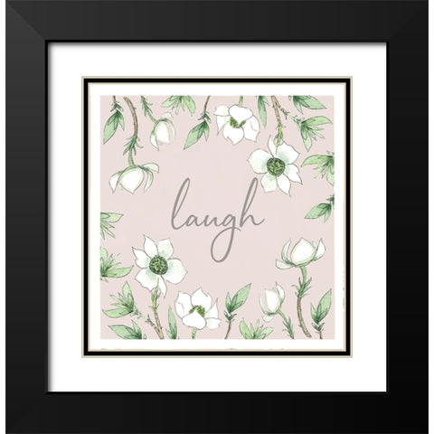 Laugh Black Modern Wood Framed Art Print with Double Matting by Tyndall, Elizabeth