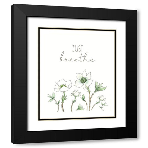 Just Breathe Black Modern Wood Framed Art Print with Double Matting by Tyndall, Elizabeth