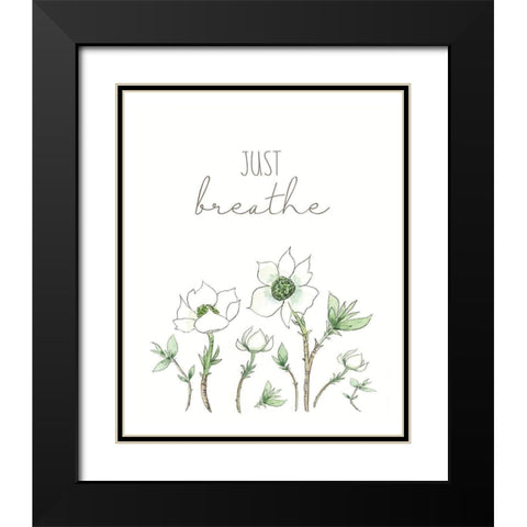 Just Breathe Black Modern Wood Framed Art Print with Double Matting by Tyndall, Elizabeth