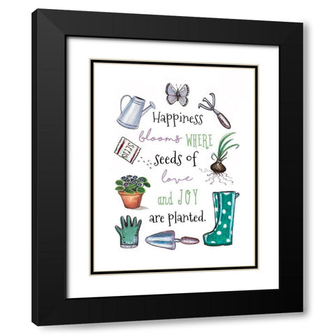 Happiness Grows Black Modern Wood Framed Art Print with Double Matting by Tyndall, Elizabeth