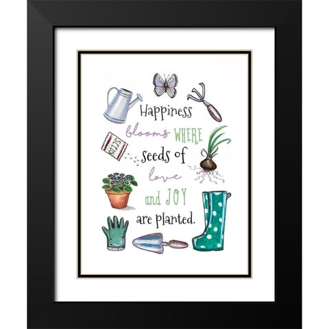 Happiness Grows Black Modern Wood Framed Art Print with Double Matting by Tyndall, Elizabeth