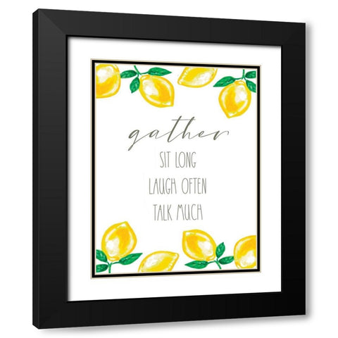 Gather Lemons Black Modern Wood Framed Art Print with Double Matting by Tyndall, Elizabeth