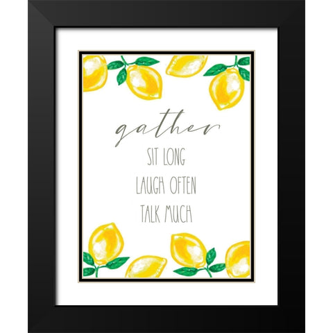 Gather Lemons Black Modern Wood Framed Art Print with Double Matting by Tyndall, Elizabeth