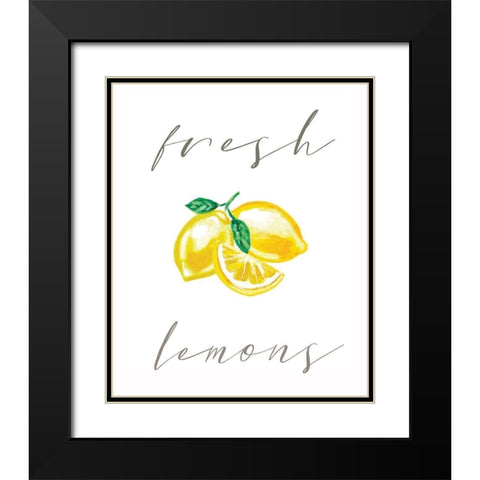 Fresh Lemons Black Modern Wood Framed Art Print with Double Matting by Tyndall, Elizabeth
