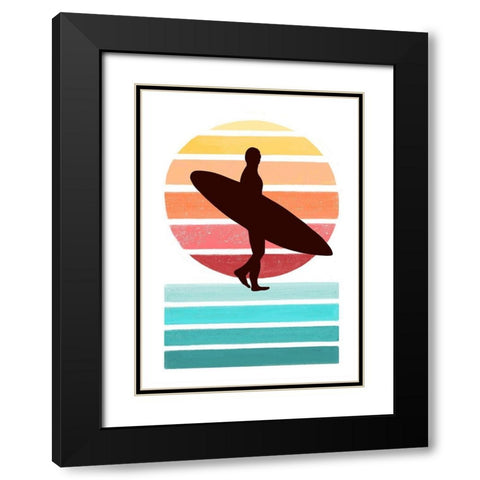 Surfer Black Modern Wood Framed Art Print with Double Matting by Tyndall, Elizabeth