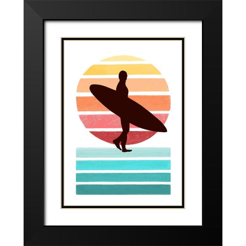 Surfer Black Modern Wood Framed Art Print with Double Matting by Tyndall, Elizabeth