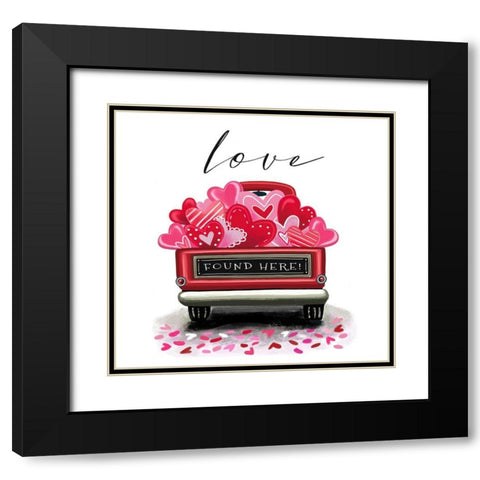 Love Found Here Black Modern Wood Framed Art Print with Double Matting by Tyndall, Elizabeth