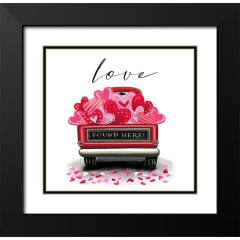 Love Found Here Black Modern Wood Framed Art Print with Double Matting by Tyndall, Elizabeth