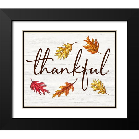 Thankful Black Modern Wood Framed Art Print with Double Matting by Tyndall, Elizabeth