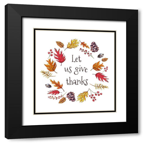 Let Us Give Thanks Black Modern Wood Framed Art Print with Double Matting by Tyndall, Elizabeth