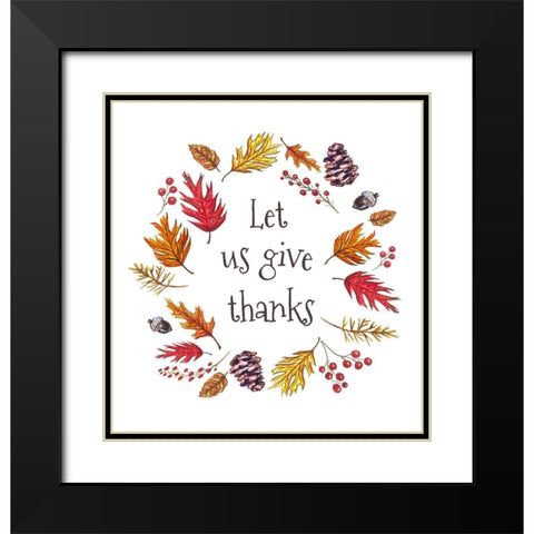 Let Us Give Thanks Black Modern Wood Framed Art Print with Double Matting by Tyndall, Elizabeth