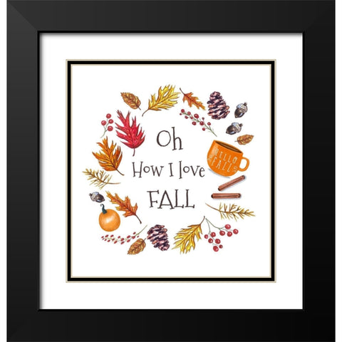 Oh How I Love Fall Black Modern Wood Framed Art Print with Double Matting by Tyndall, Elizabeth