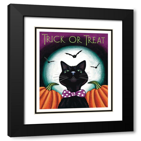 Trick or Treat Black Modern Wood Framed Art Print with Double Matting by Tyndall, Elizabeth