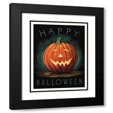 Happy Halloween Black Modern Wood Framed Art Print with Double Matting by Tyndall, Elizabeth