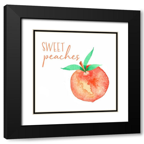 Sweet Peaches Black Modern Wood Framed Art Print with Double Matting by Tyndall, Elizabeth