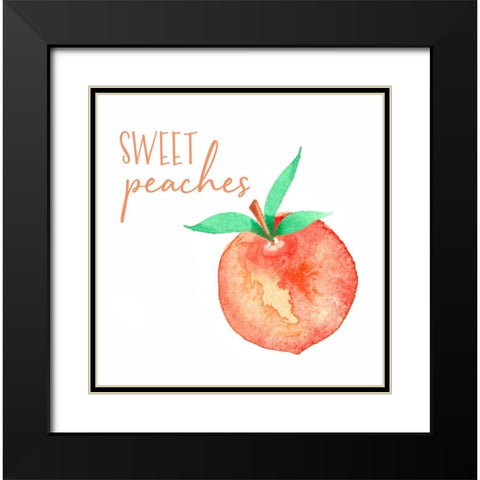 Sweet Peaches Black Modern Wood Framed Art Print with Double Matting by Tyndall, Elizabeth