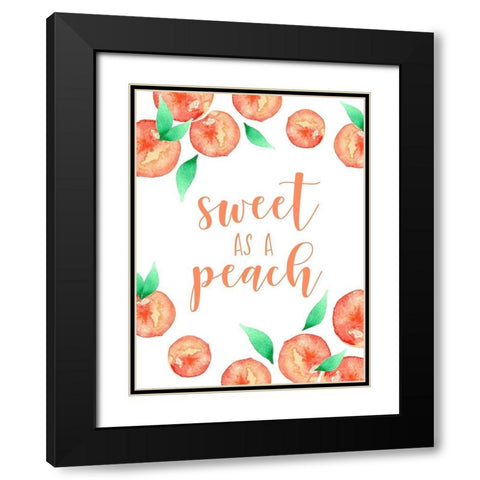 Sweet as a Peach Black Modern Wood Framed Art Print with Double Matting by Tyndall, Elizabeth