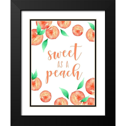 Sweet as a Peach Black Modern Wood Framed Art Print with Double Matting by Tyndall, Elizabeth