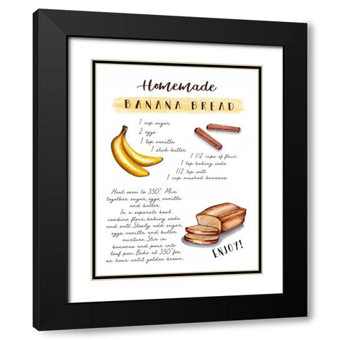 Banana Bread Recipe Black Modern Wood Framed Art Print with Double Matting by Tyndall, Elizabeth