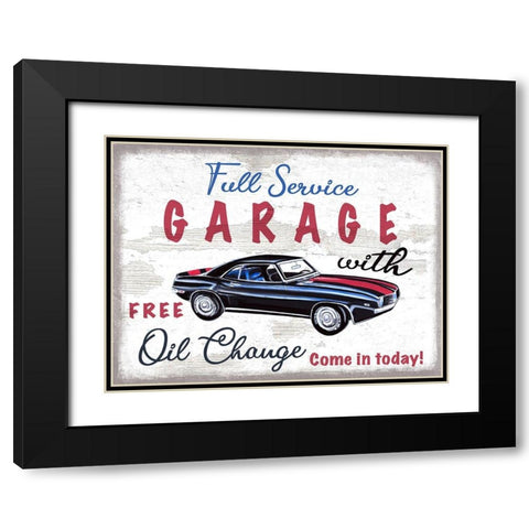 Full Service Garage Black Modern Wood Framed Art Print with Double Matting by Tyndall, Elizabeth