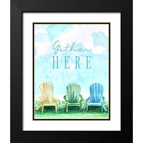 Gather Here Black Modern Wood Framed Art Print with Double Matting by Tyndall, Elizabeth