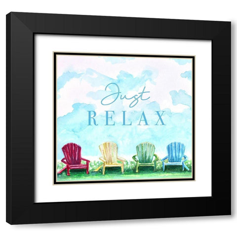 Just Relax Black Modern Wood Framed Art Print with Double Matting by Tyndall, Elizabeth