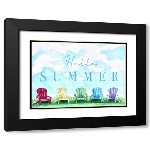 Hello Summer Black Modern Wood Framed Art Print with Double Matting by Tyndall, Elizabeth