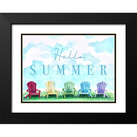 Hello Summer Black Modern Wood Framed Art Print with Double Matting by Tyndall, Elizabeth