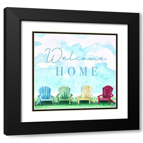 Welcome Home Black Modern Wood Framed Art Print with Double Matting by Tyndall, Elizabeth