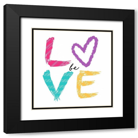 Be Love Black Modern Wood Framed Art Print with Double Matting by Tyndall, Elizabeth