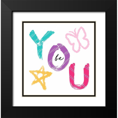 Be You  Black Modern Wood Framed Art Print with Double Matting by Tyndall, Elizabeth