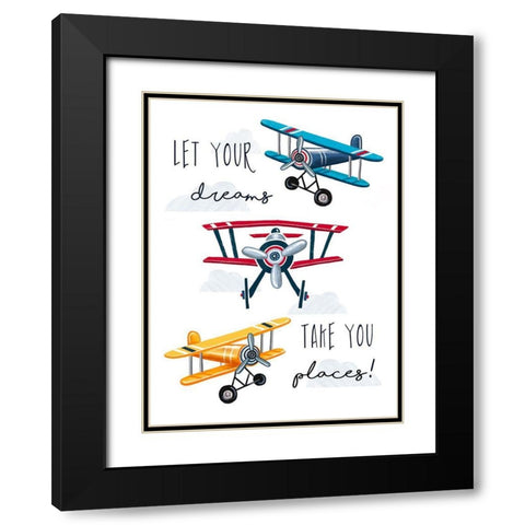 Let Your Dreams Black Modern Wood Framed Art Print with Double Matting by Tyndall, Elizabeth