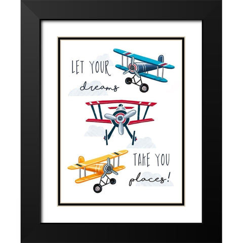 Let Your Dreams Black Modern Wood Framed Art Print with Double Matting by Tyndall, Elizabeth