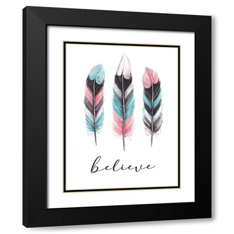 Believe Black Modern Wood Framed Art Print with Double Matting by Tyndall, Elizabeth