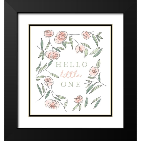 Hello Little One Black Modern Wood Framed Art Print with Double Matting by Tyndall, Elizabeth