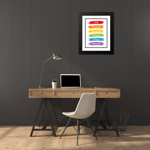 Rainbow Colors Black Modern Wood Framed Art Print with Double Matting by Tyndall, Elizabeth