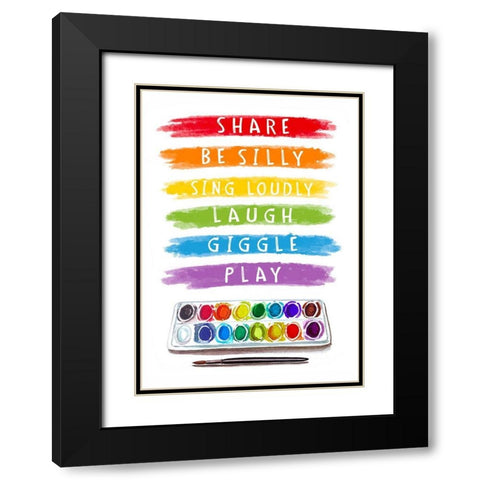 Share, Be Silly Black Modern Wood Framed Art Print with Double Matting by Tyndall, Elizabeth