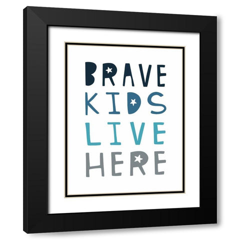 Brave Kids Black Modern Wood Framed Art Print with Double Matting by Tyndall, Elizabeth